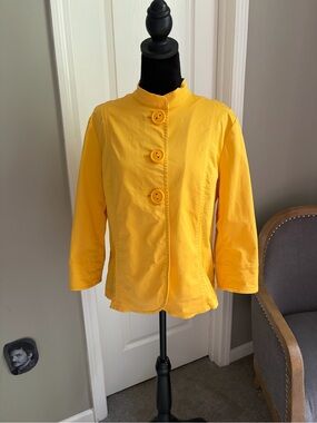 Coldwater Creek Bright Yellow Button-Front Jacket